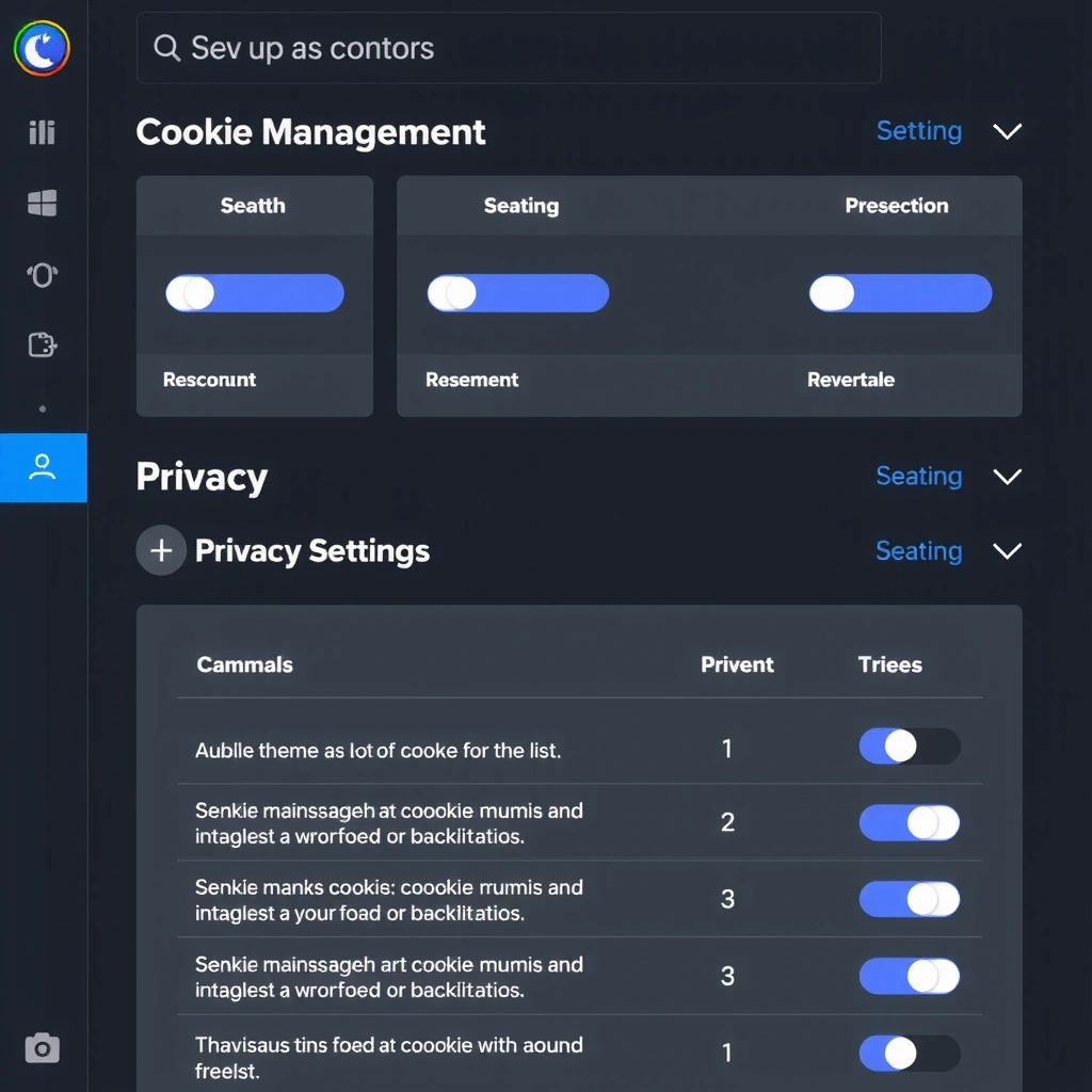 Cookie management interface